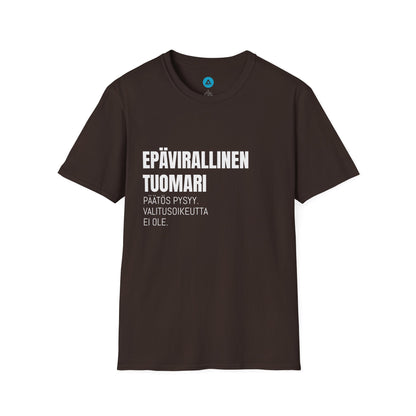 EPÄVIRALLINEN TUOMARI – Unisex T-paita