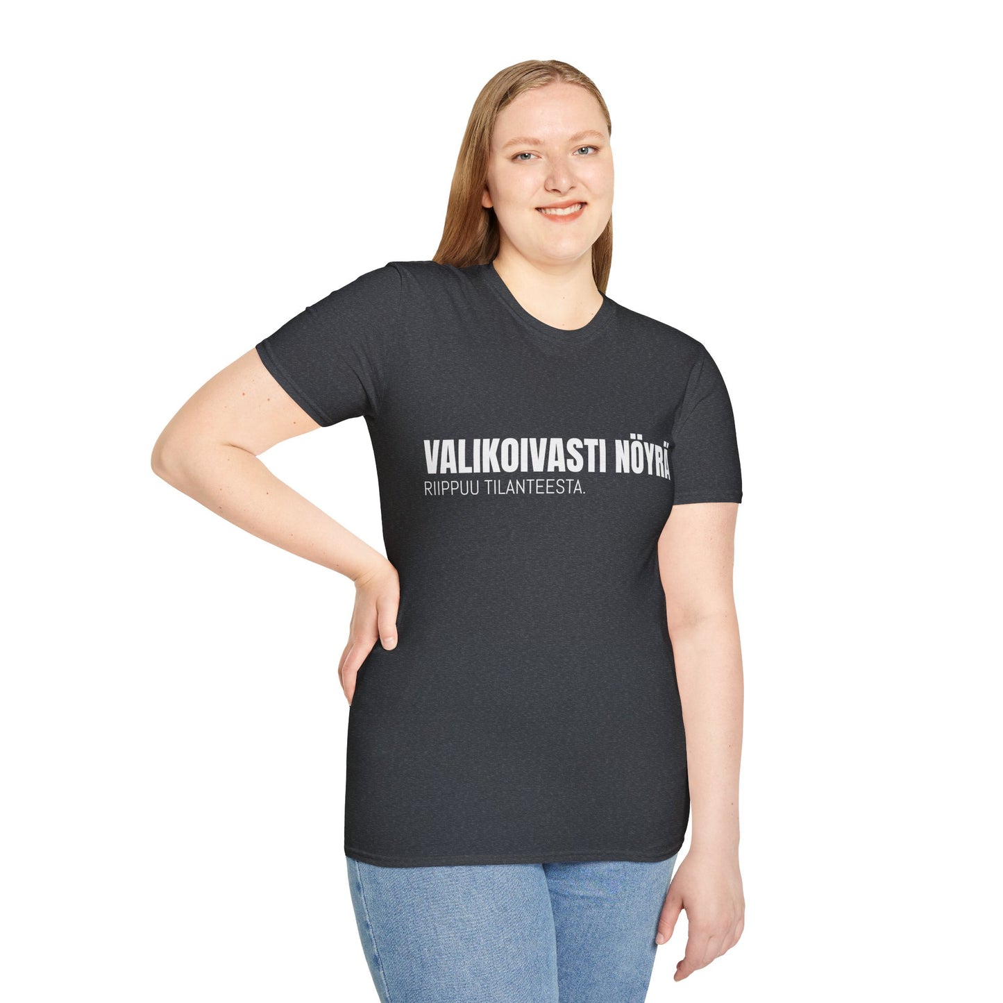 VALIKOIVASTI NÖYRÄ – Unisex T-paita